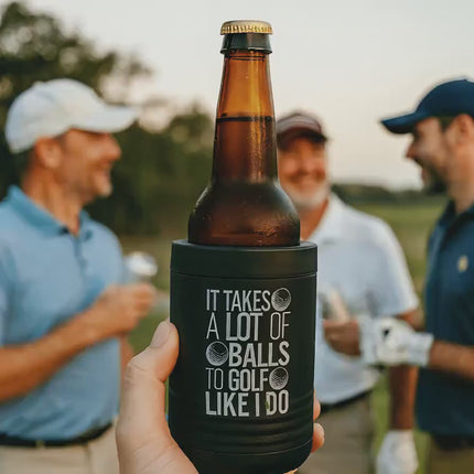 Personalized Golf Can Cooler: Funny Golfer Gift, Stainless Steel Beverage Holder