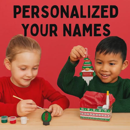 Kids DIY Personalized Christmas Ornament Kit: Baltic Birch Wood Craft