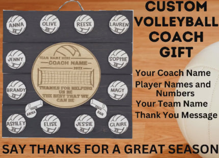 Personalized Volleyball Coach Plaque: End of Season Gift