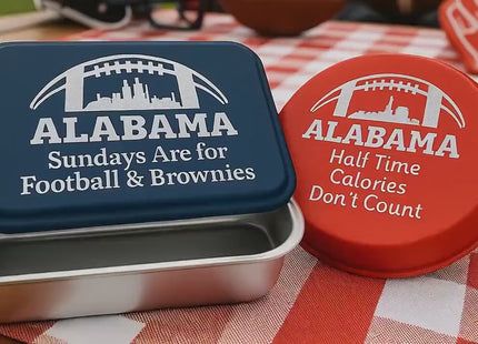 Personalized Alabama Football Cake Pan & Pie Tin – Custom Powder-Coated Aluminum Baking Gift for Fans