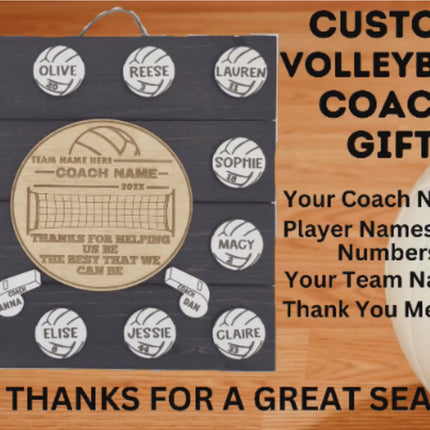 Personalized Volleyball Coach Plaque: End of Season Thank You Gift