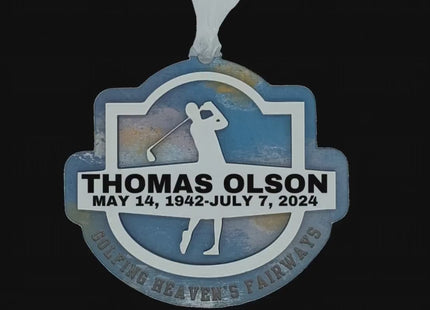 Personalized Golf Memorial Ornament: Hand-Painted Sympathy Keepsake