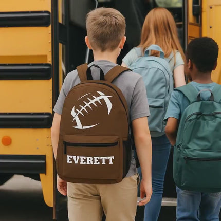 Personalized Football Backpack: Kids Sports School Bag