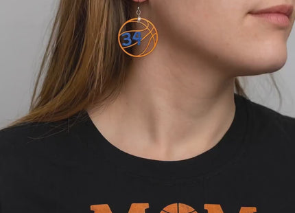 Personalized Basketball Jersey Number Earrings: Custom Team Colors