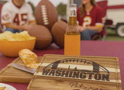 Personalized Washington Football Cutting Board: Acacia Wood Charcuterie Board