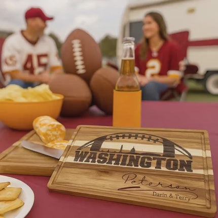 Personalized Washington Football Cutting Board: Acacia Wood Charcuterie Board