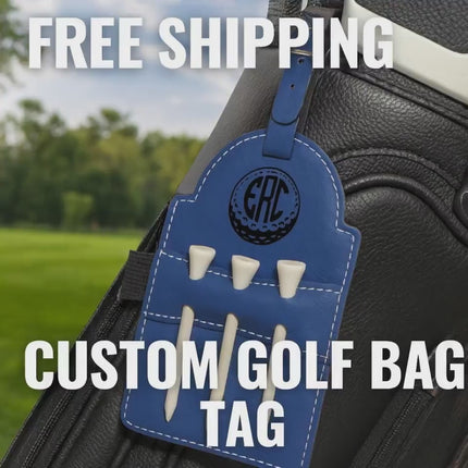 Personalized Golf Bag Tag with Tees | Custom Golf Gift for Men | Engraved Golf Accessories | Funny Retirement, Dad, or Tournament Gift