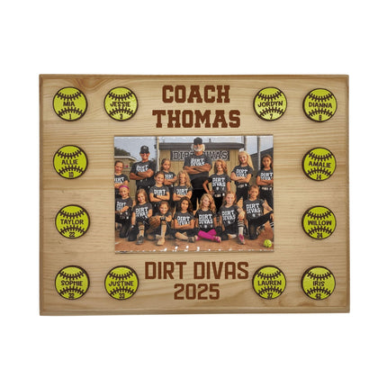 Personalized Softball Coach Plaque: Team Photo Keepsake, End of Season Gift