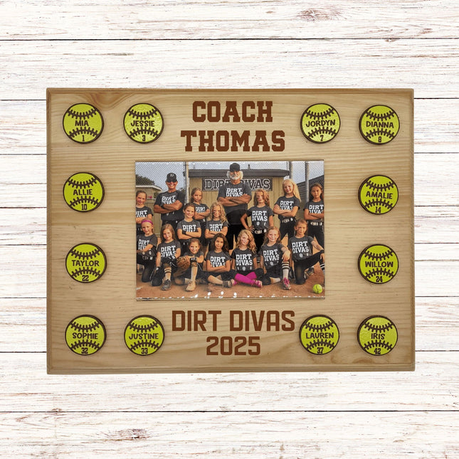 Personalized Softball Coach Plaque: Team Photo Keepsake, End of Season Gift