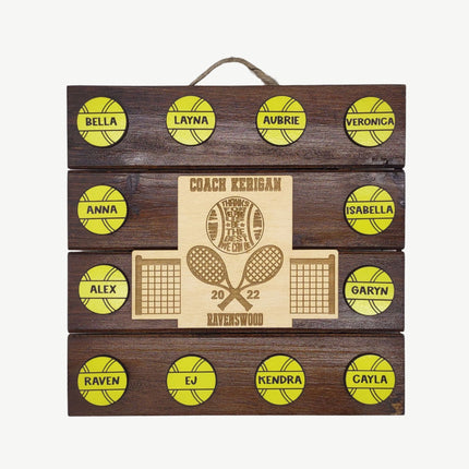 Personalized Tennis Coach Plaque: End of Season Gift