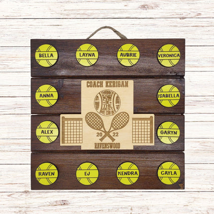 Personalized Tennis Coach Plaque: End of Season Gift