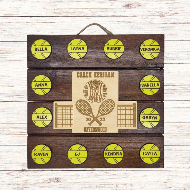 Personalized Tennis Coach Plaque: End of Season Gift