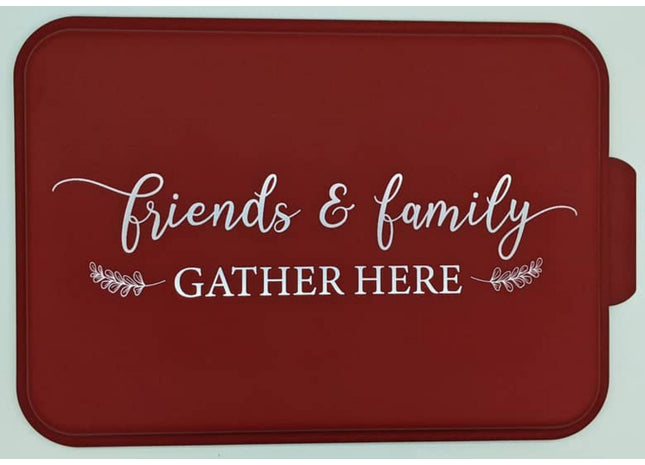 Aluminum Cake Pan | Personalized Cake Pan | Cake Pan With Lid | Friends & Family Gather Here