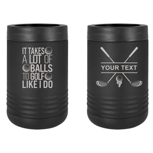Golf Can Cooler, It Takes a Lot of Balls, Personalized Cooler, Gifts For Golf, Beer Can Cooler