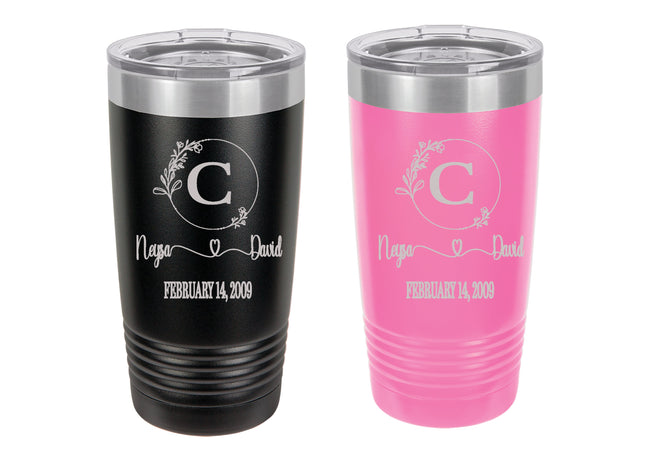 Wedding Tumblers | Personalized Beverage Tumblers | Bride and Groom Gift Set
