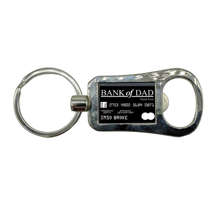 Bottle Opener Keychain - Laser Engraved - Bank of Dad