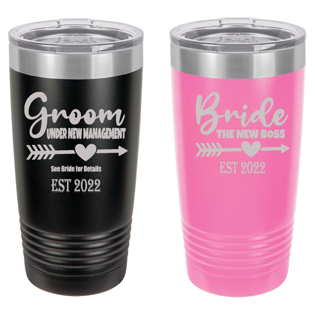 Wedding Tumblers | Personalized Beverage Tumblers | Bride and Groom Gift Set