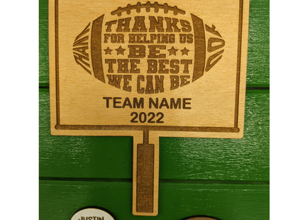 Personalized Football Coach Thank You Plaque - Custom Wood Gift for Youth Coach