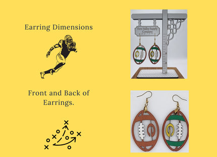 Packers Earrings, Wisconsin Football Earrings, Handmade Earrings, Green Bay Earrings, Football Earrings, Lambeau Field