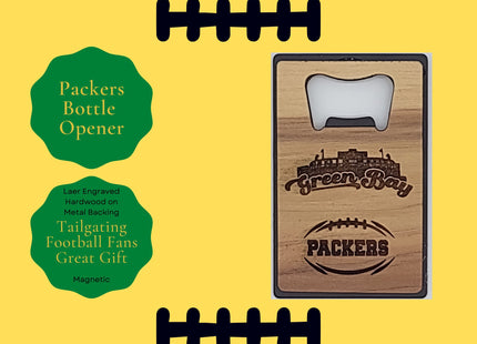Packers Bottle Opener, Wisconsin Football Bottle Opener, Green Bay Bottle Opener, Magnetic Football Bottle Opener