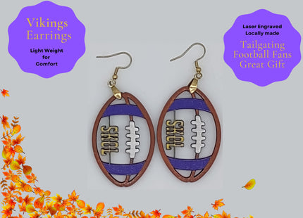 Skol Earrings | Minnesota Football Earrings | Vikings Earrings | Handmade Earrings | Custom Football Earrings | Game Day Earrings