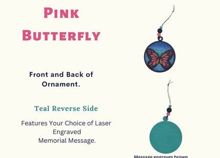Butterfly Memorial Ornament, Kids Memorial Ornament, Personalized Memorial Ornament, Parent Loss, Family Member Loss