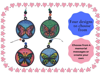 Butterfly Memorial Ornament, Kids Memorial Ornament, Personalized Memorial Ornament, Parent Loss, Family Member Loss
