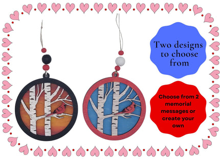 Cardinal Memorial Ornament, In Memory Of Ornament, Personalized for Loss of a Family Member or Friend