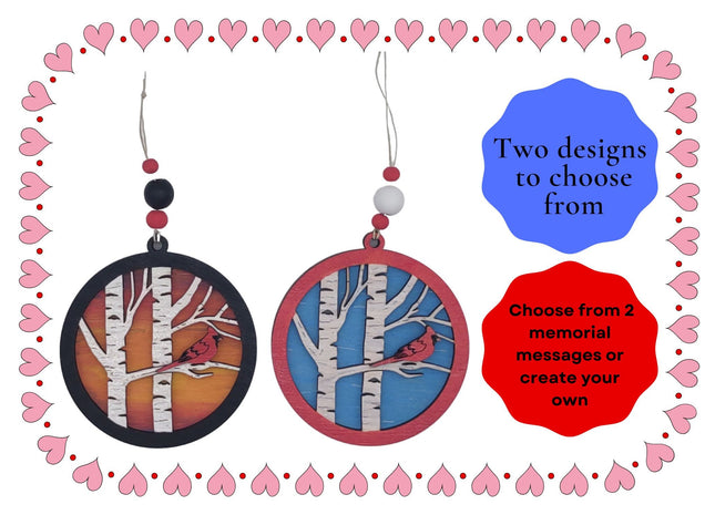 Cardinal Memorial Ornament, In Memory Of Ornament, Personalized for Loss of a Family Member or Friend