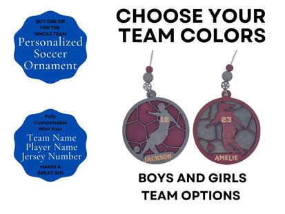 Soccer Personalized Player Ornament, Team Holiday Gift