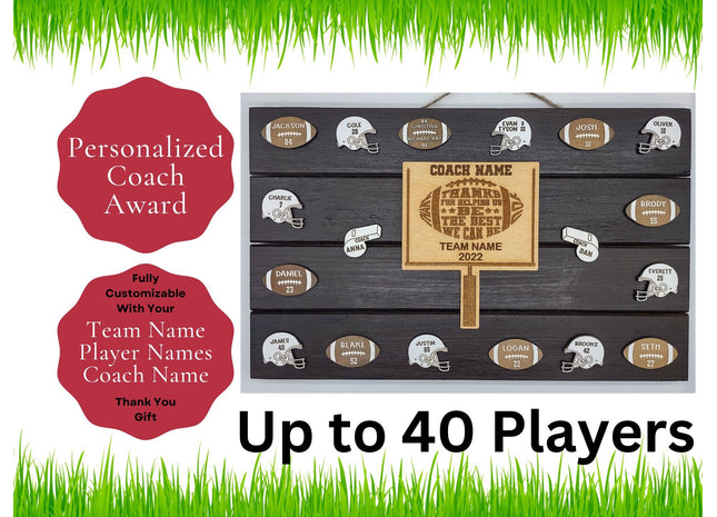Youth Football Coach Award - Football Coach Thank You Sign - Personalized Sports Coach Appreciation Trophy