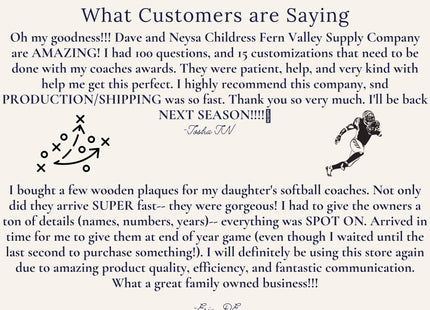 Personalized Football Coach Thank You Plaque - Custom Wood Gift for Youth Coach