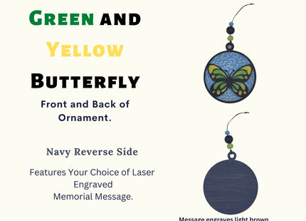 Butterfly Memorial Ornament, Kids Memorial Ornament, Personalized Memorial Ornament, Parent Loss, Family Member Loss
