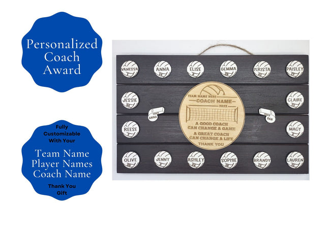 Youth Volleyball Coach Award - Volleyball Coach Thank You Sign - Personalized Sports Coach Appreciation Trophy