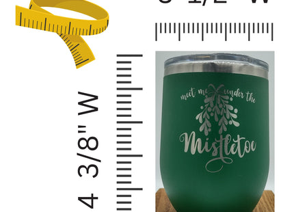 Christmas Wine Tumbler | Holiday Wine Tumbler | Personalized Christmas Tumbler | Meet Me Under the Mistletoe | Naughty or Nice Wine Tumbler