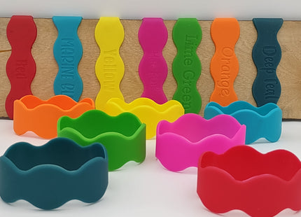 Silicone Baby Bottle Band | Wavy Engravable Bottle Band | Personalization Available | Baby Bottle Bands