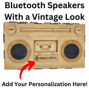 Personalized Bluetooth Speaker | Vintage Boombox Speaker | Retro Wooden Boombox Speaker | Custom Portable Speaker