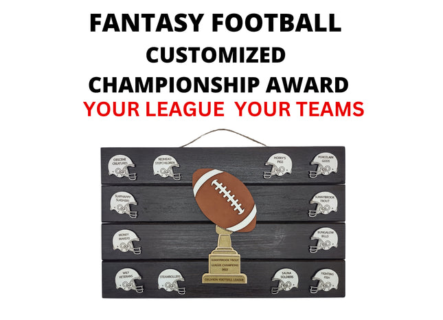 Fantasy Football Championship Award, Fantasy Football Trophy, Fantasy Football Plaque, Fantasy Football Sign