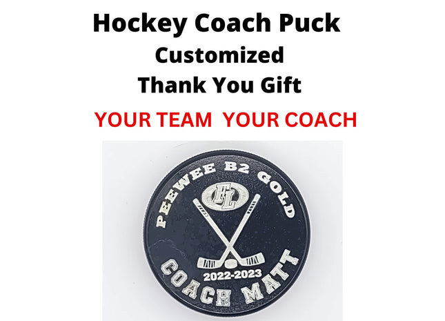 Hockey Coach Puck | Personalized Hockey Puck | Team Hockey Award | Hockey Team Gift | Hockey Keepsake Gift | Engraved Hockey Puck