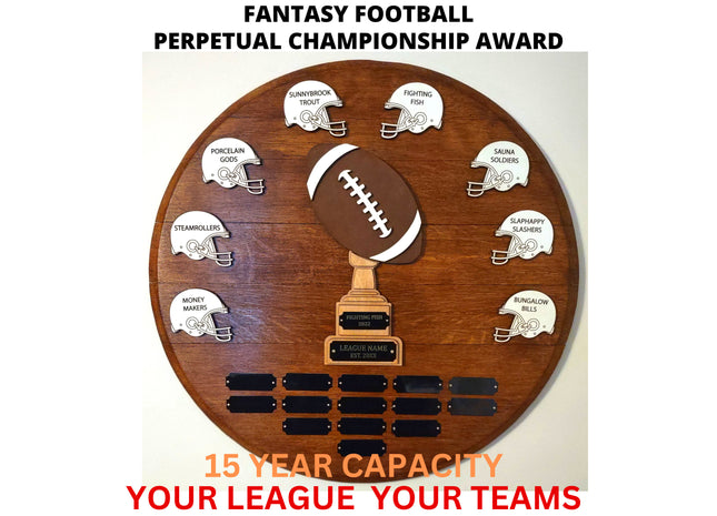 Fantasy Football Perpetual Championship Award, Fantasy Football Trophy, Fantasy Football Plaque, Fantasy Football Sign