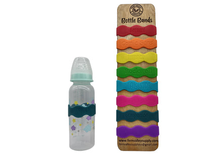 Silicone Baby Bottle Band | Wavy Engravable Bottle Band | Personalization Available | Baby Bottle Bands