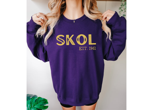 Skol Football Sweatshirt | Unisex Heavy Blend Crewneck Sweatshirt | Vikings Sweatshirt | Skol Gift