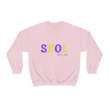 Skol Retro Football Sweatshirt | Unisex Heavy Blend Crewneck Sweatshirt | Vikings Sweatshirt | Skol Gift