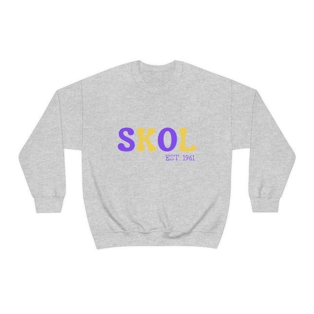 Skol Retro Football Sweatshirt | Unisex Heavy Blend Crewneck Sweatshirt | Vikings Sweatshirt | Skol Gift