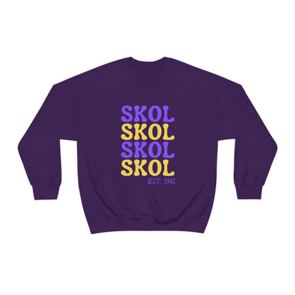 Skol Retro Football Sweatshirt | Unisex Heavy Blend Crewneck Sweatshirt | Vikings Sweatshirt | Skol Gift