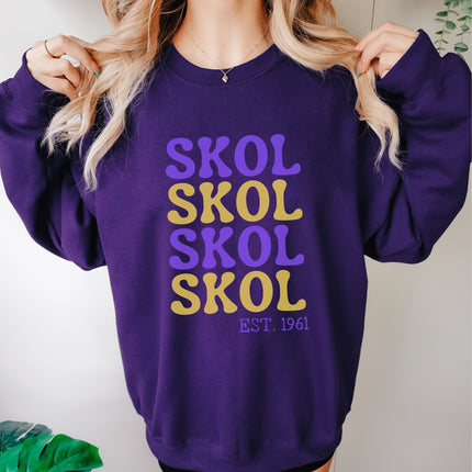 Skol Retro Football Sweatshirt | Unisex Heavy Blend Crewneck Sweatshirt | Vikings Sweatshirt | Skol Gift