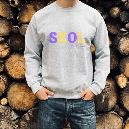 Skol Retro Football Sweatshirt | Unisex Heavy Blend Crewneck Sweatshirt | Vikings Sweatshirt | Skol Gift