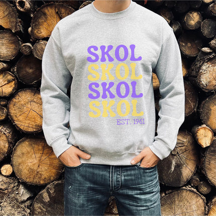 Skol Retro Football Sweatshirt | Unisex Heavy Blend Crewneck Sweatshirt | Vikings Sweatshirt | Skol Gift