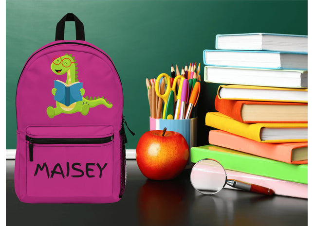 Kids Pink Dinosaur School Backpack | Personalized School Bag | Back to School