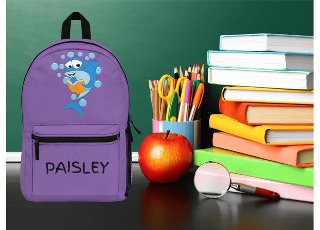 Kids Purple Shark School Backpack